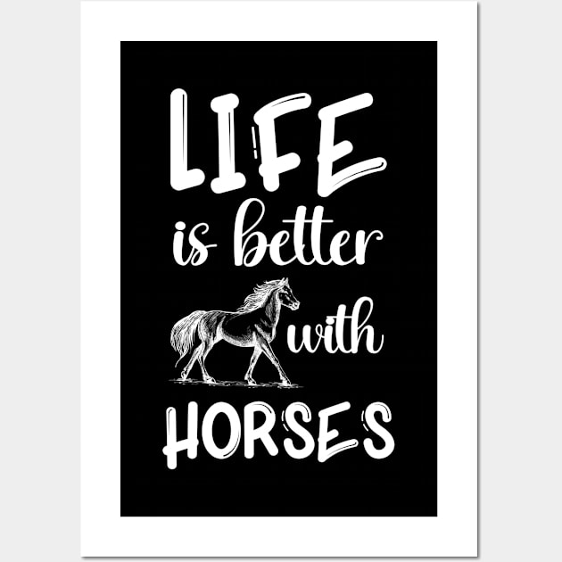 Life Is Better With Horses, Barrel Racing Wall Art by Cor Designs